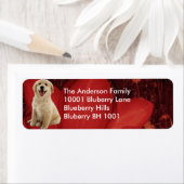 ラベル差出人住所ゴールデンレトリバー&フラワーズ ラベル (インサイチュ)