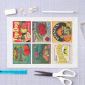 ラベル21 10x15ヴィンテージ食品の分離 薄葉紙 (クラフト)