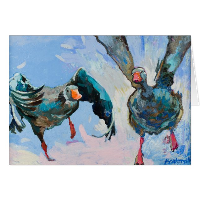 ラベル! カスタマイズ可能なゲームを遊んでいるガチョウ (正面横)