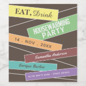 ラベル、カラフル引っ越し祝いパーティーパーティー ワインラベル (シングルラベル)