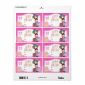 ラベル キッズ ギフトタグ 誕生日 ピンク (フルシート)