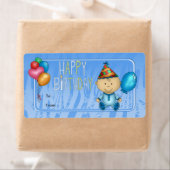 ラベル キッズ ギフトタグ 誕生日 青 (インサイチュ)