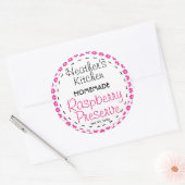 ラベル - ラウンド ラズベリー プリザーブまたはジャムジャー ラベル (封筒)