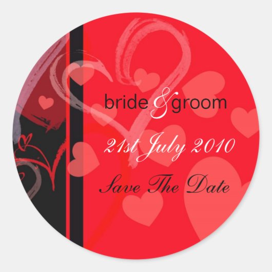 ラベル – 神秘的なハート – 黒/赤 (正面)