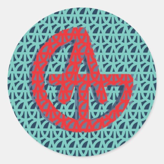 ラベル_logo_pattern_9 カスタマイズ - ラウンドシール (正面)