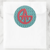 ラベル_logo_pattern_9 カスタマイズ - ラウンドシール (バッグ)