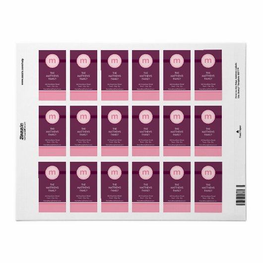 ラベル：: monogram2 1P ラベル (フルシート)