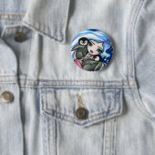 "ラベルAlongs"の人魚のベビーのペンギンのファンタジーの妖精 缶バッジ (インサイチュ)