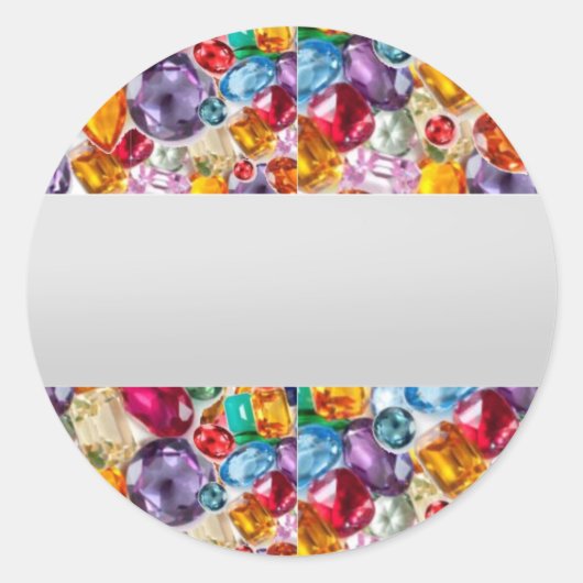 ラベルGEMS宝石プリント文字または手書き ラウンドシール (正面)