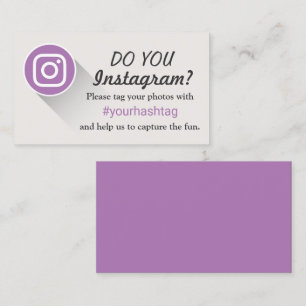 ラベルYour Instagram Photosハッシュタグパープル コーリングカード