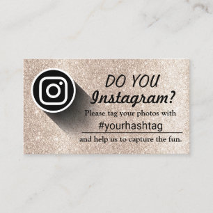 ラベルYour Instagram Photosハッシュタグモダン金ゴールド コーリングカード