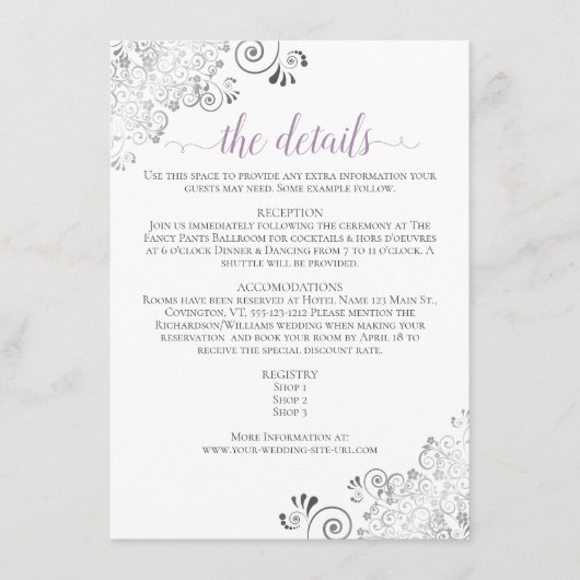 ラベレースのようンダー書結婚白の詳細 エンクロージャーカード (正面)