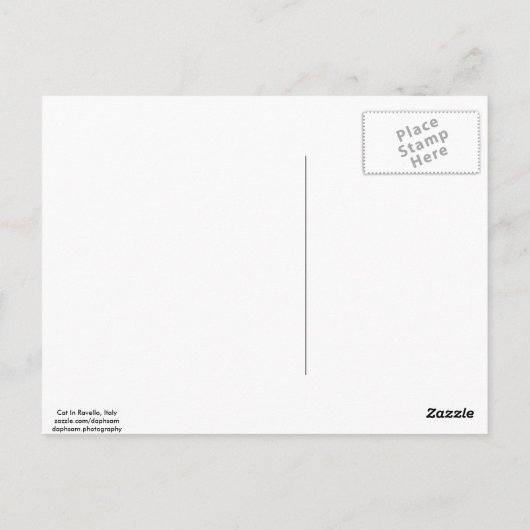 ラベロの緑の目の猫イタリアのはがき ポストカード (裏面)