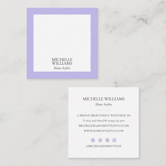 ラベンエレガントダモダンースクエア名刺 スクエア名刺 (正面/裏面)