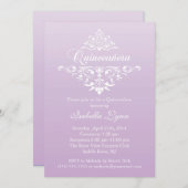 ラベンエレガントダーパープルグラデーションキンセアニェラパーティー 招待状 (正面/裏面)