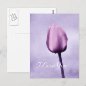 ラベンエレガントダーパープルチューリップIラブユー ポストカード (正面/裏面)