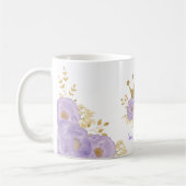 ラベンガーリーダー金ゴールドクラウン王室のプリンセス コーヒーマグカップ (左)