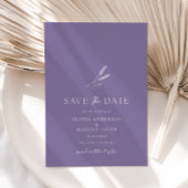 ラベンダシンプルーの結婚式保存日付招待状 招待状
