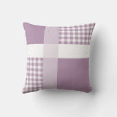 ラベンダーあなたの写真を追加ジンガムモダンモノグラム クッション (裏面)