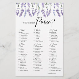 ラベンダーあなたの財布のゲームの中にあるものを