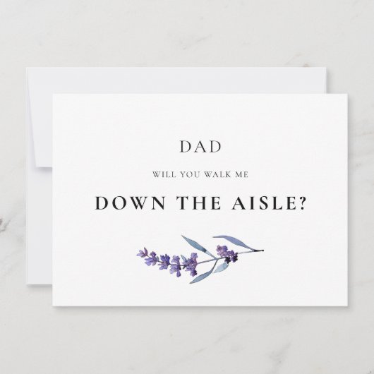 ラベンダーあなたは私を通路カードの下に歩く 招待状 (正面)