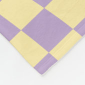 ラベンダーおよびイエローチェッカーボードチェックパターン フリースブランケット (角)