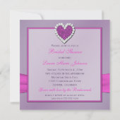 ラベンダーおよびピンクのブライダルシャワーの招待状 招待状 (裏面)