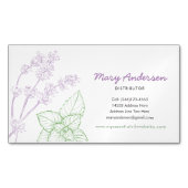 ラベンダーおよびペパーミントの精油 マグネット名刺 (正面)