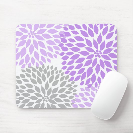 ラベンダーおよび灰色のダリアの机のオフィスの付属品 マウスパッド (マウス)