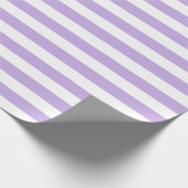 ラベンダーおよび白のストライプ ラッピングペーパー (角)