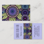 ラベンダーおよび緑のDecoのFandango 名刺 (正面/裏面)