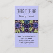 ラベンダーおよび緑のDecoのFandango 名刺 (裏面)