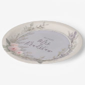 ラベンダーおよび赤面フローラ紙プレート ペーパープレート (アングル)