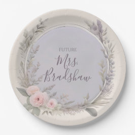 ラベンダーおよび赤面フローラ紙プレート ペーパープレート