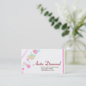 ラベンダーおよび青い泡の両側をカスタマイズ 名刺 (スタンド正面)