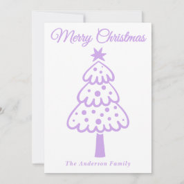 ラベンダーお洒落手描きクリスマスツリー シーズンカード