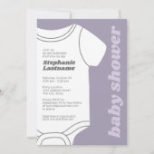ラベンダーお洒落男女兼用赤ちゃんシャワー 招待状 (正面)