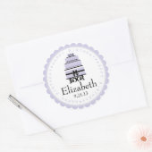 ラベンダーお誕生日ケーキ ラウンドシール (封筒)