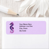 ラベンダーかわいらしゼンタングルシーホース海アート ラベル (インサイチュ)