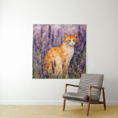 ラベンダーかわいらし畑の生姜の猫 タペストリー (インサイチュ)