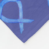 ラベンダーがん認識度リボンフリースブランケット フリースブランケット (角)