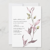 ラベンダーつる植物グリ結婚ーナリーズ 招待状 (正面)
