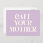 『ラベンダーでお母おもしろいさん引用文に電話』 ポストカード (正面/裏面)