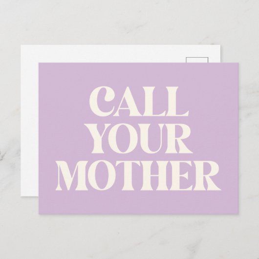 『ラベンダーでお母おもしろいさん引用文に電話』 ポストカード (正面/裏面)