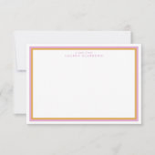 ラベンダーとオレンジのダブルフレームノートカード 招待状 (正面)