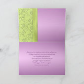 ラベンダーとグリーンのジュエリー装飾のサンキューカード サンキューカード (内部)