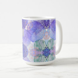 ラベンダーとグリーンの抽象芸術の色合い コーヒーマグカップ