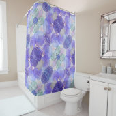 ラベンダーとグリーンの抽象芸術の色合い シャワーカーテン (インサイチュ)