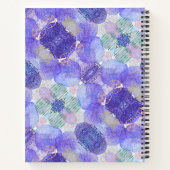 ラベンダーとグリーンの抽象芸術の色合い ノートブック (裏面)