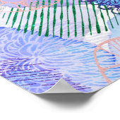 ラベンダーとグリーンの抽象芸術の色合い ポスター (角)